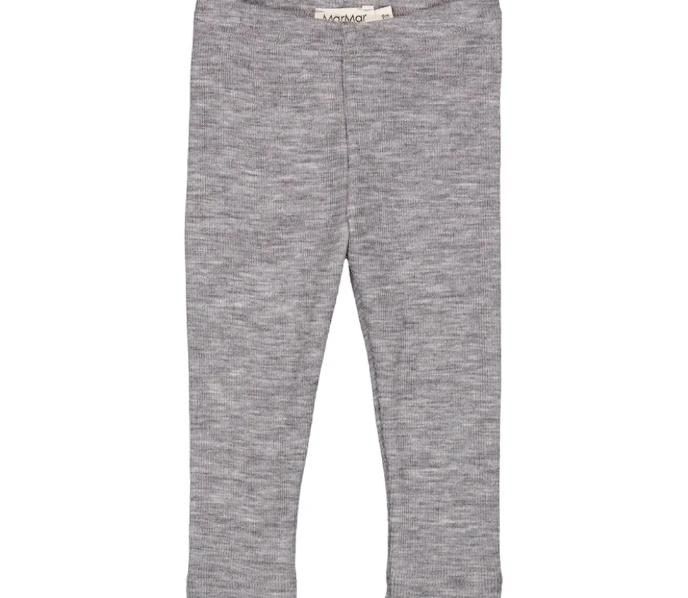 MarMar Copenhagen Underdele>Leg, Uld Rib Leggings Grey Melange