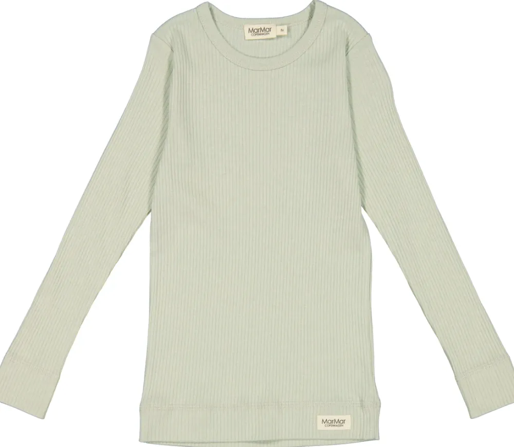 MarMar Copenhagen Overdele>Plain Tee Ls, T-Shirt White Sage