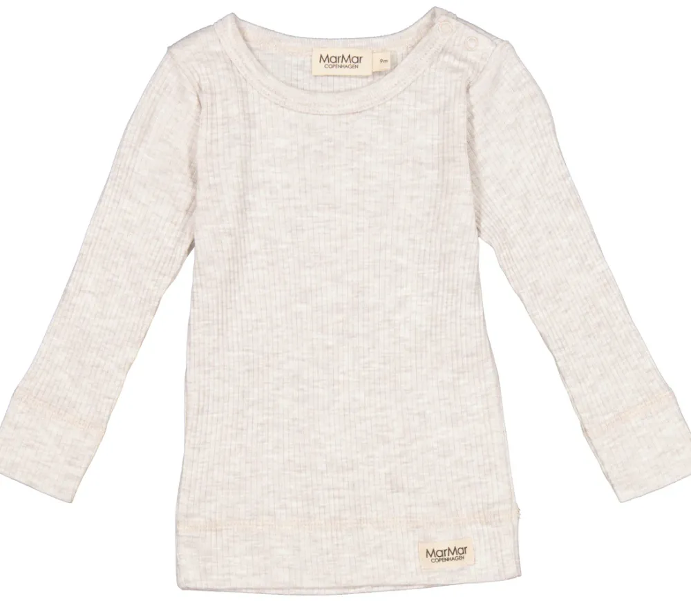 MarMar Copenhagen Overdele>Plain Tee Ls, T-Shirt Beige Melange