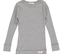 MarMar Copenhagen Overdele>Plain Tee Ls, T-Shirt Grey Melange