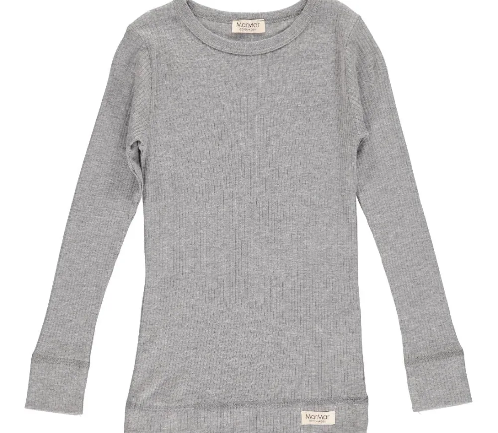 MarMar Copenhagen Overdele>Plain Tee Ls, T-Shirt Grey Melange