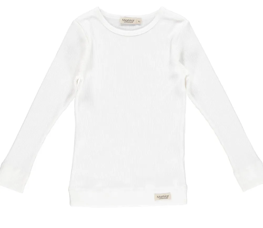MarMar Copenhagen Overdele>Plain Tee Ls, T-Shirt Gentle White