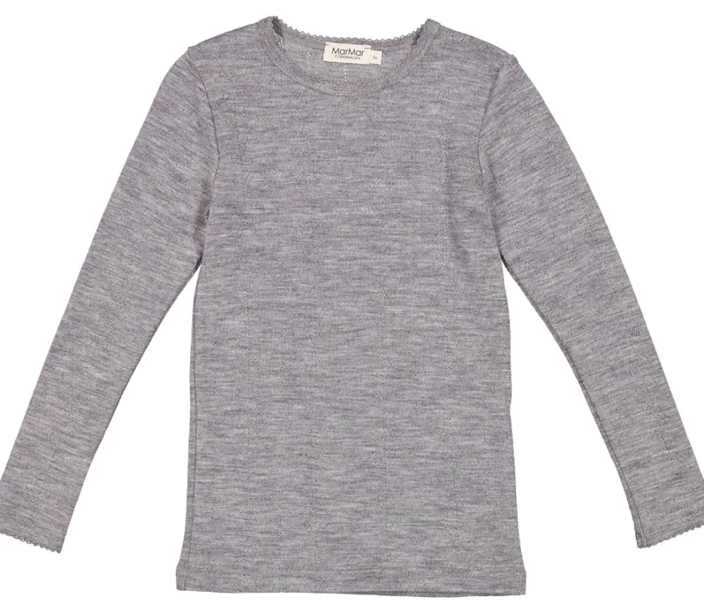 MarMar Copenhagen Uld>Tamra, T-Shirt Grey Melange