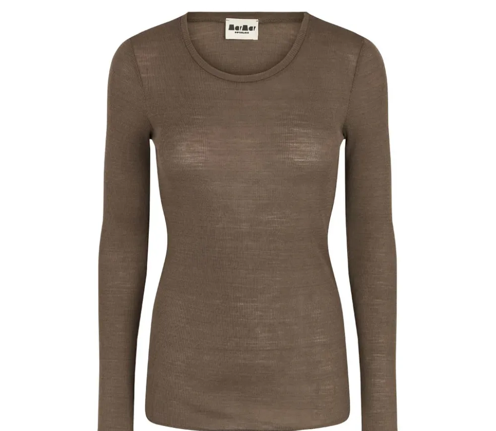 MarMar Copenhagen T-Shirts>Tamra W, Uld Rib Bluse Terre