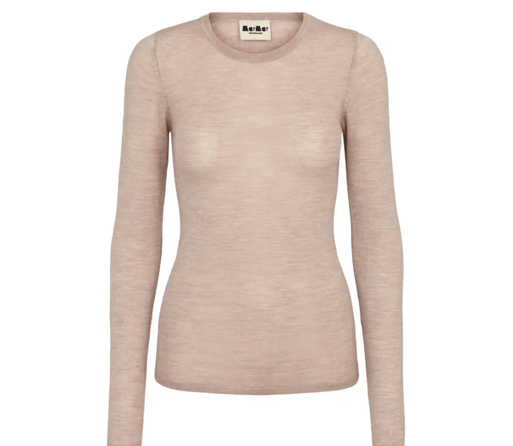 MarMar Copenhagen Strik>Tanne W, Bluse Nougat Melange