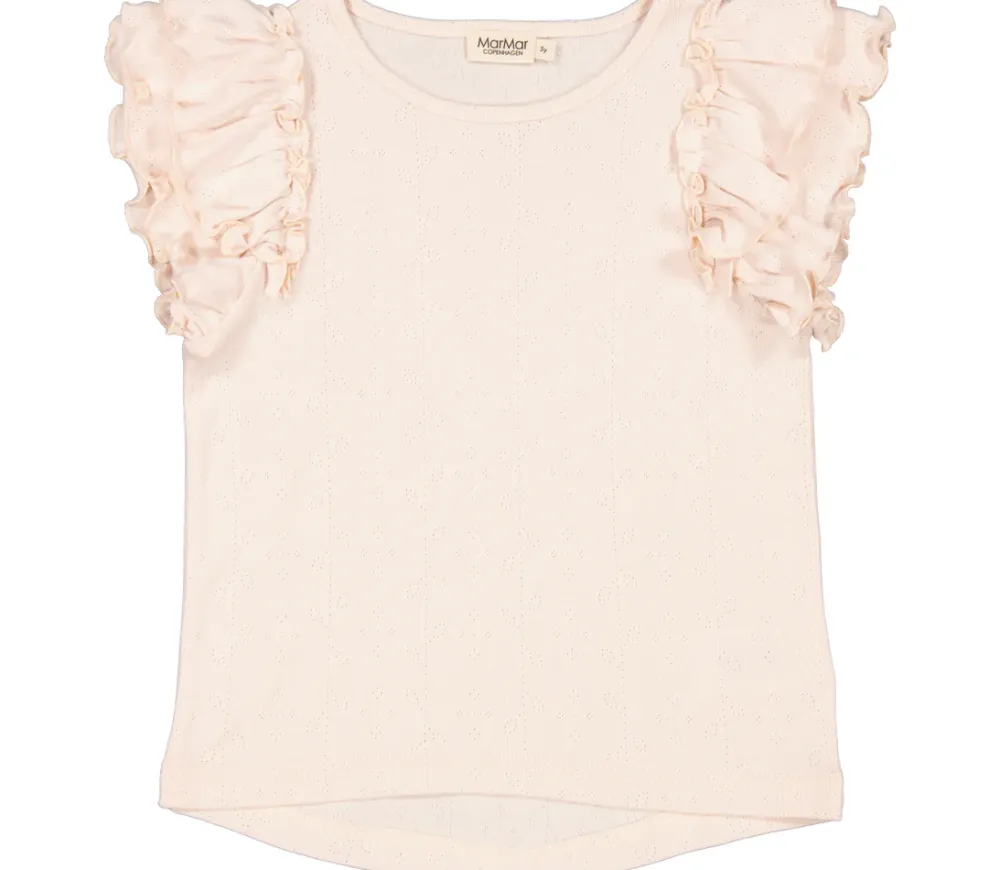 MarMar Copenhagen Overdele>Tavora Frill, T-Shirt Barely Rose