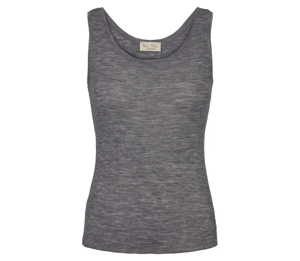MarMar Copenhagen Uld>Tevo W, Uld Rib Undertroje Grey Melange