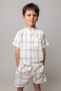 MarMar Copenhagen Overdele>Theodor Ss, Skjorte Blue Check