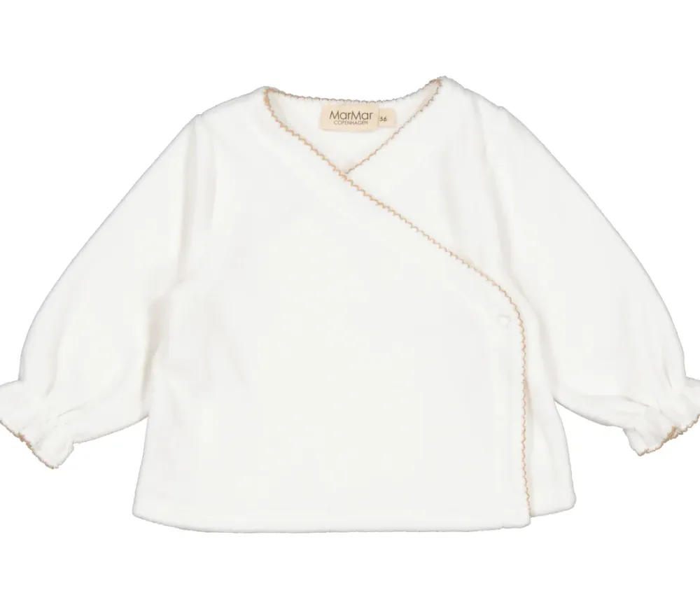 MarMar Copenhagen Bluser>Tuba Wrap Ls, Bluse Grey Sand Picot