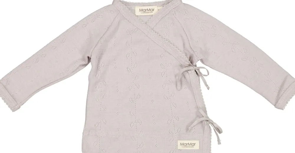MarMar Copenhagen Bluser>Tut Wrap Ls, Uld Pointelle Bluse Soft Dove
