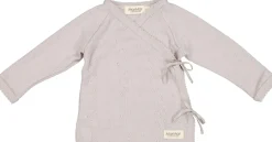 MarMar Copenhagen Overdele>Tut Wrap Ls, Uld Pointelle Bluse Soft Dove