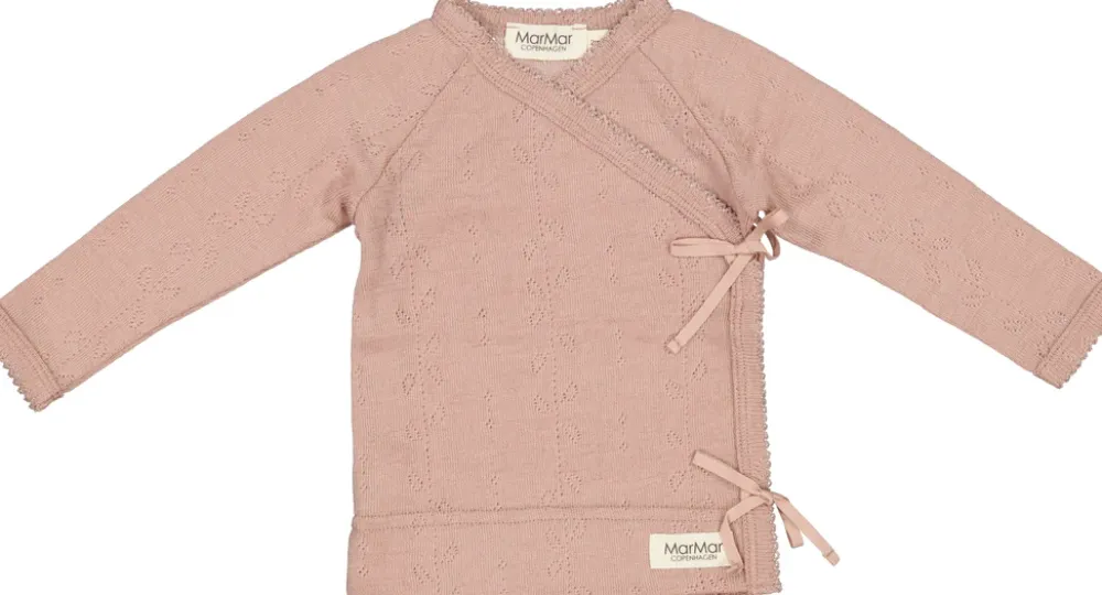 MarMar Copenhagen Overdele>Tut Wrap Ls, Uld Pointelle Bluse Burnt Rose