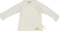 MarMar Copenhagen Bluser>Tut Wrap Ls, Uld Rib Bluse Natural